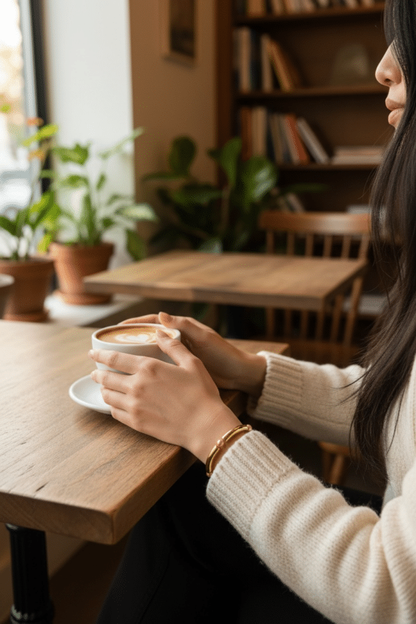 Zauberhaftes Armband 5 Farben Röhrchen Armband mit Muschelkernperlen Gold – Bild 3