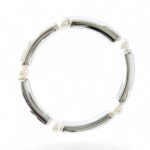 Zauberhaftes Armband Silber oder Weiß Röhrchen Armband mit Muschelkernperlen – Bild 6