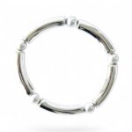 Zauberhaftes Armband Silber oder Weiß Röhrchen Armband mit Muschelkernperlen – Bild 3