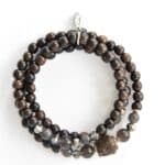 Dreireihiges Ebenholz Armband mit handgeschnitztem Buddha in dunkelbraun schwarz 925er Silber Icy Agate – Bild 5