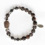 Ebenholz Armband mit handgeschnitztem Buddha in dunkelbraun schwarz 925er Silber Icy Agate – Bild 2