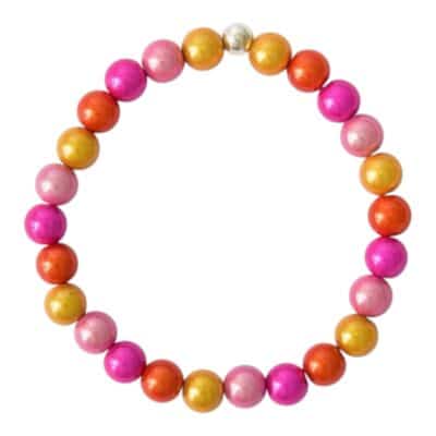 Silberkugel Farbverlauf Buntes Miracle Bead  Armband – Bild 8