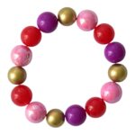 5 Varianten! Armband Miami Beach Gold Bunter Kugelmix – Bild 9