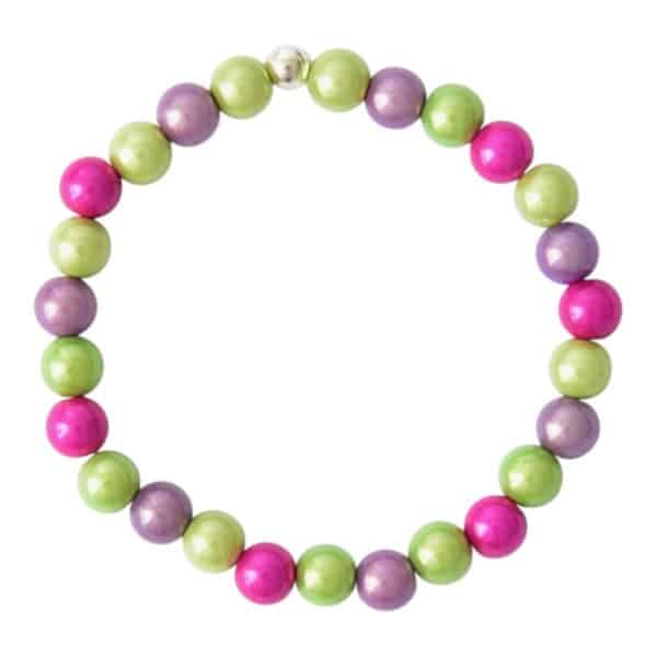 Silberkugel Farbverlauf Buntes Miracle Bead  Armband – Bild 7