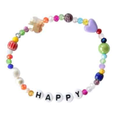 Affirmations Armband bunte Glasperlen Millefiori – Bild 5