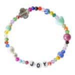 Affirmations Armband bunte Glasperlen Millefiori – Bild 3