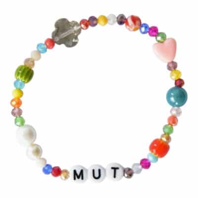 Affirmations Armband bunte Glasperlen Millefiori – Bild 6