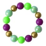 5 Varianten! Armband Miami Beach Gold Bunter Kugelmix – Bild 3