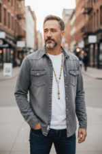 Fossil Jaspis Edelstein Halskette