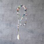 Halskette mit  weißem Achat Tropfen und Opal – Bild 8