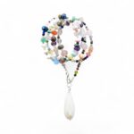 Halskette mit  weißem Achat Tropfen und Opal – Bild 5