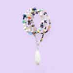 Halskette mit  weißem Achat Tropfen und Opal – Bild 3