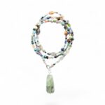 Halskette mit  großem Phrenit Tropfen – Bild 7