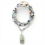 Halskette mit  großem Phrenit Tropfen – Bild 2