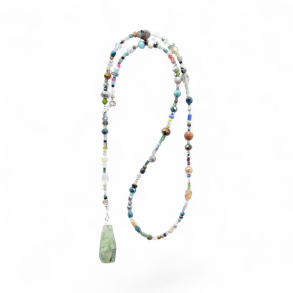 Halskette mit  großem Phrenit Tropfen – Bild 4