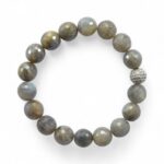 Schlichtes Labradorit Armband große facettierte Kugeln