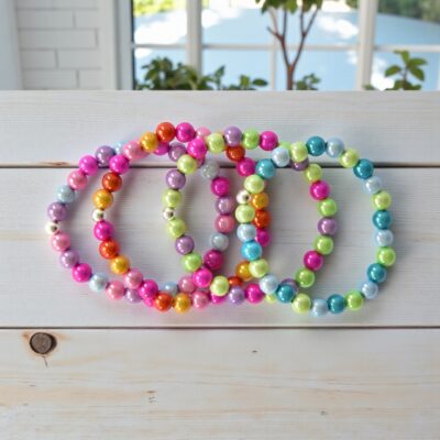 Silberkugel Farbverlauf Buntes Miracle Bead  Armband
