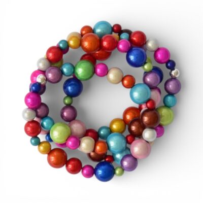 Silberkugel  Buntes Miracle Bead  Armband Perlenmix