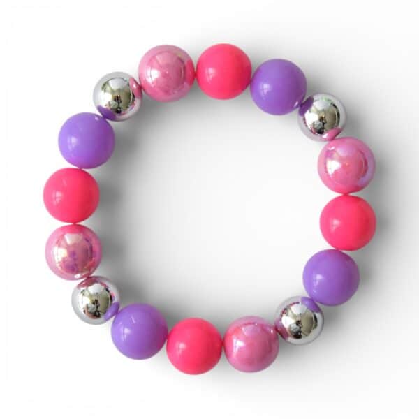 Armband Miami Beach Silber Bunter Kugelmix – Bild 3