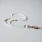 One of a kind `Einzelstück - weiße Kugeln beige nepalesische Handarbeit – Bild 6