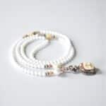 One of a kind `Einzelstück - weiße Kugeln beige nepalesische Handarbeit – Bild 5