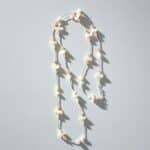 Feine Silberkette mit zarten Mondsteinen und weißen Barockperlen Einzelstück