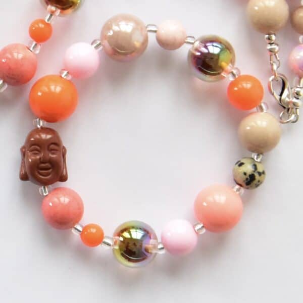 Red Calm - Goldfluss Buddha Armband – Bild 2