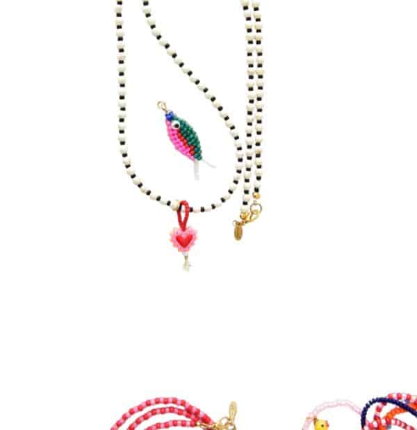 Ocean Spirit Kette - Black Pearl loves pink Fish – Bild 3