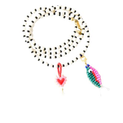 Ocean Spirit Kette - Black Pearl loves pink Fish
