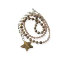 Kette Ama Horn mit Gliederkette - Beiger Fossil Jaspis – Bild 5