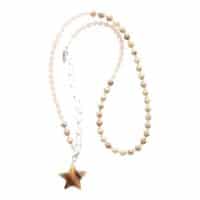 Kette Ama Horn mit Gliederkette - Beiger Fossil Jaspis – Bild 3