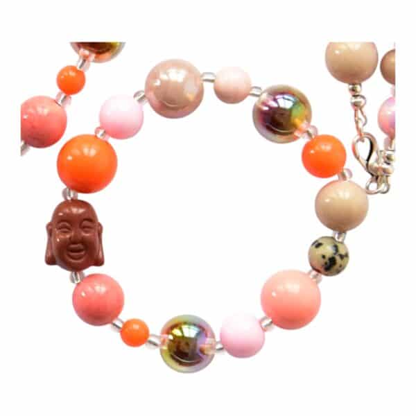 Red Calm - Goldfluss Buddha Armband – Bild 1