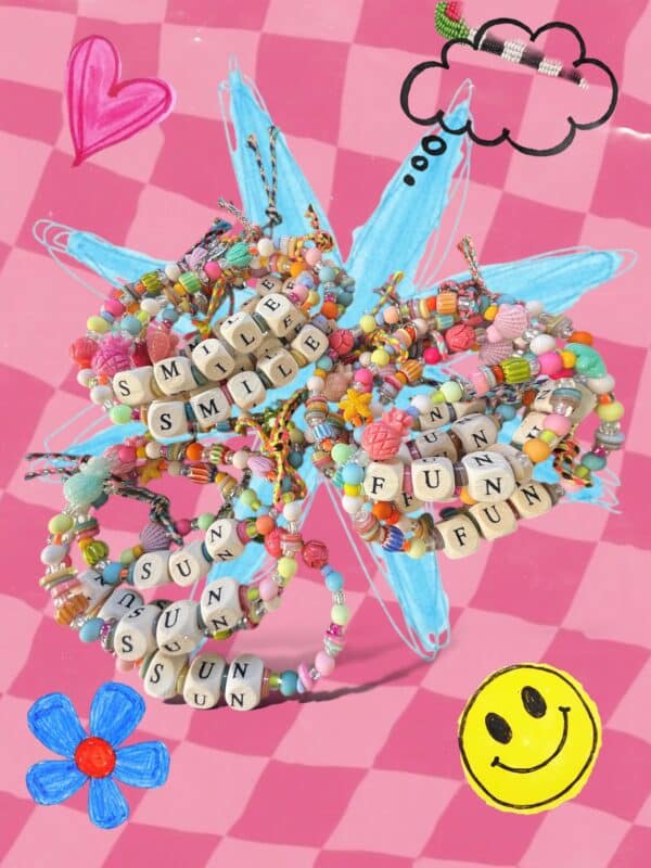 Glücksbringer - Holzarmband  SUN -  FUN - SMILE – Bild 1