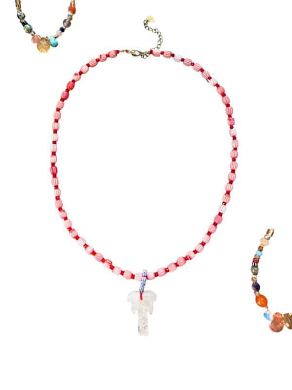 Palm Aura - Rosenquarz Kette – Bild 5