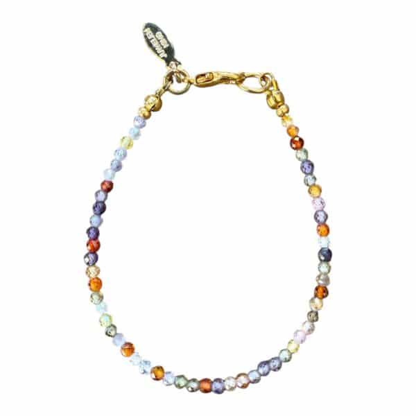 Stylisches Zirkonia Armband "Sofia" - Regenbogen  Gold – Bild 1