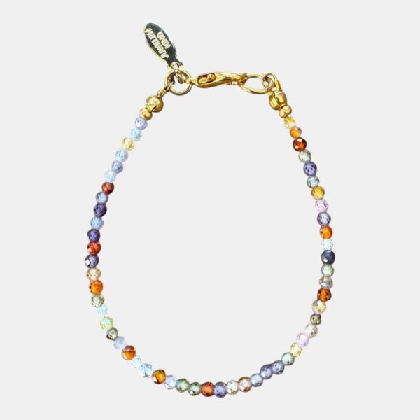 Stylisches Zirkonia Armband "Sofia" - Regenbogen  Gold – Bild 5
