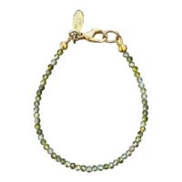 Stylisches Zirkonia Armband "Sofia" - Olivgrün Gold