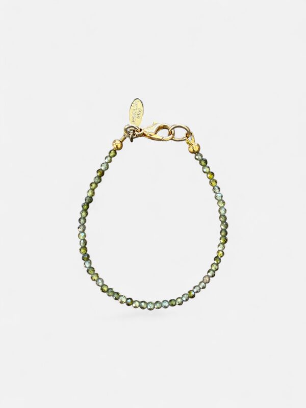 Stylisches Zirkonia Armband "Sofia" - Olivgrün Gold – Bild 2