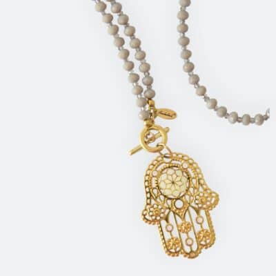 Verzierte Hand In Gold Allrounder "Cleo" in mittellang