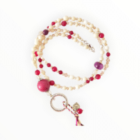 MUSTER EINZELSTÜCK Bettelkette Karneol und Jaspis Beere Brombeer Farben Beige