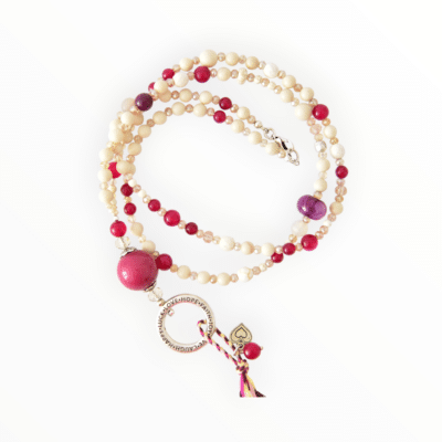 MUSTER EINZELSTÜCK Bettelkette Karneol und Jaspis Beere Brombeer Farben Beige