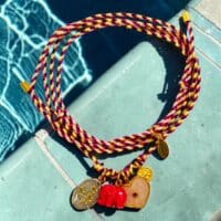 NEU "Make a wish" Herz Elefant Rosenquarz mit Pusteblume Bettelkette Stoffbandkette