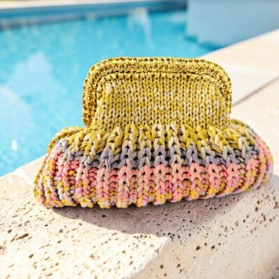 Einzelstück SIS Clutch Metallic Lurex GOLD Flieder Puderrosa Lila  Original NADIA  DAFRI Paris  handgefertigte Designer Handtasche Bag Luxus Bunt  UNIKAT