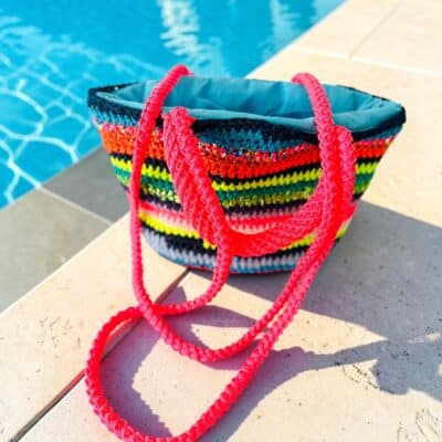 Einzelstück BASKET S Original NADIA  DAFRI Paris handgefertigte Designer Handtasche Bag Luxus Dunkelblau Neon Pink UNIKAT