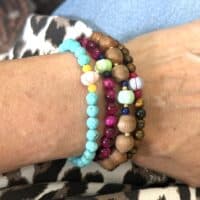 Pures Edelstein Armband "JIL" Türkis mit Rosa Opal Melone – Bild 7