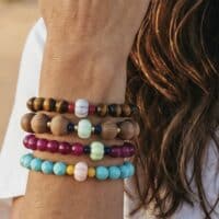 Pures Edelstein Armband "JIL" Braunes Tigerauge mit Opal Melone – Bild 5