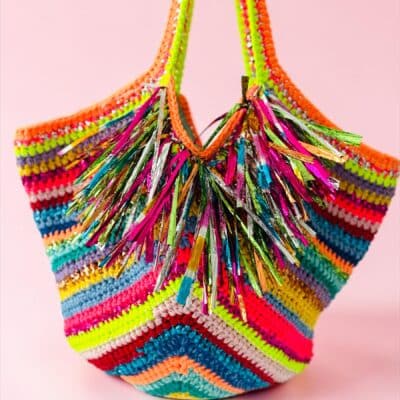 Einzelstück Ibiza Bag Original NADIA  DAFRI Paris  handgefertigte Designer Handtasche Bag Luxus Bunt  UNIKAT