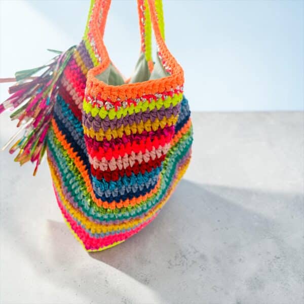Einzelstück Ibiza Bag Original NADIA  DAFRI Paris  handgefertigte Designer Handtasche Bag Luxus Bunt  UNIKAT – Bild 3