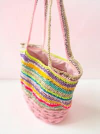 Einzelstück ROSA PASTELL MIDYE BAG Original NADIA  DAFRI Paris handgefertigte Designer Handtasche Bag Luxus ROSA – Bild 5