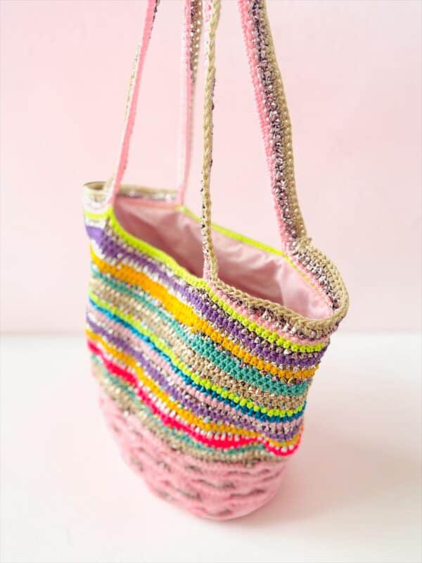Einzelstück ROSA PASTELL MIDYE BAG Original NADIA  DAFRI Paris handgefertigte Designer Handtasche Bag Luxus ROSA – Bild 5